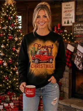 Cowgirl Christmas Beached Long-Sleeve tee * Christmas in July *